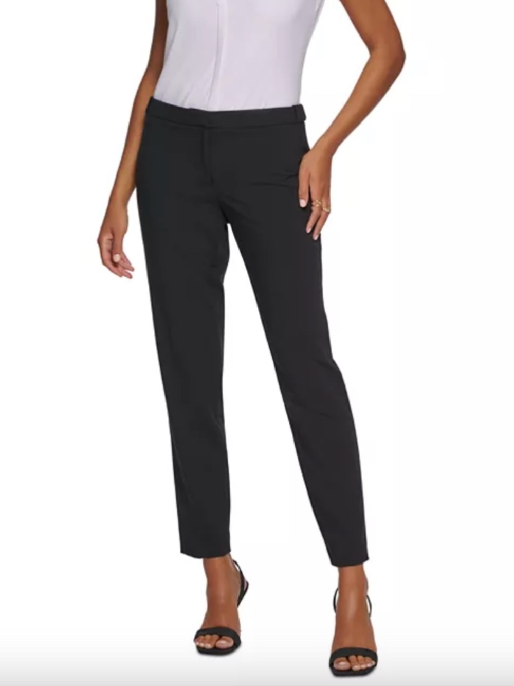 Calvin Klein Womens Highline Woven Tapered Ankle Pants 16
